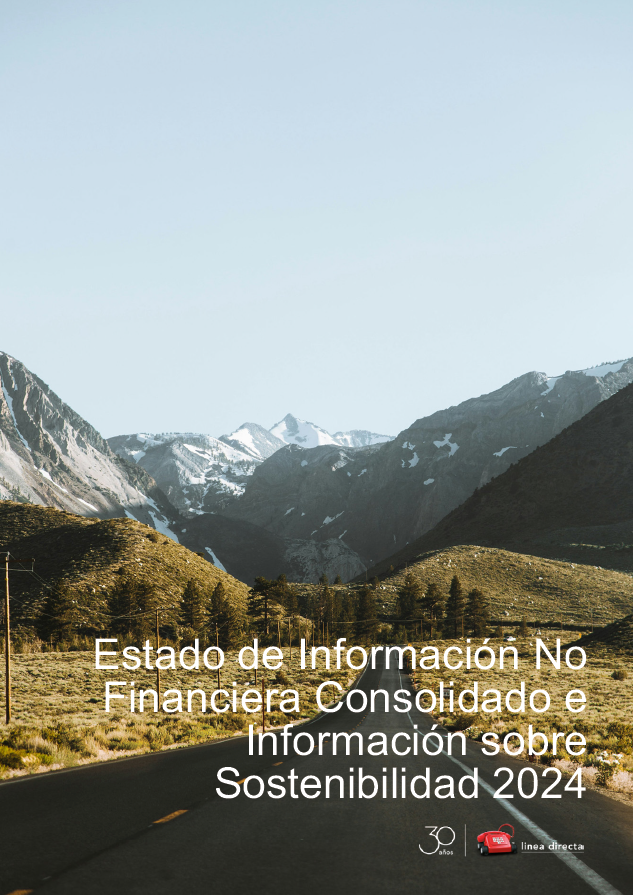 Portada del Estado Información No Financiera e Información sobre Sostenibilidad 2024 de Línea Directa Aseguradora