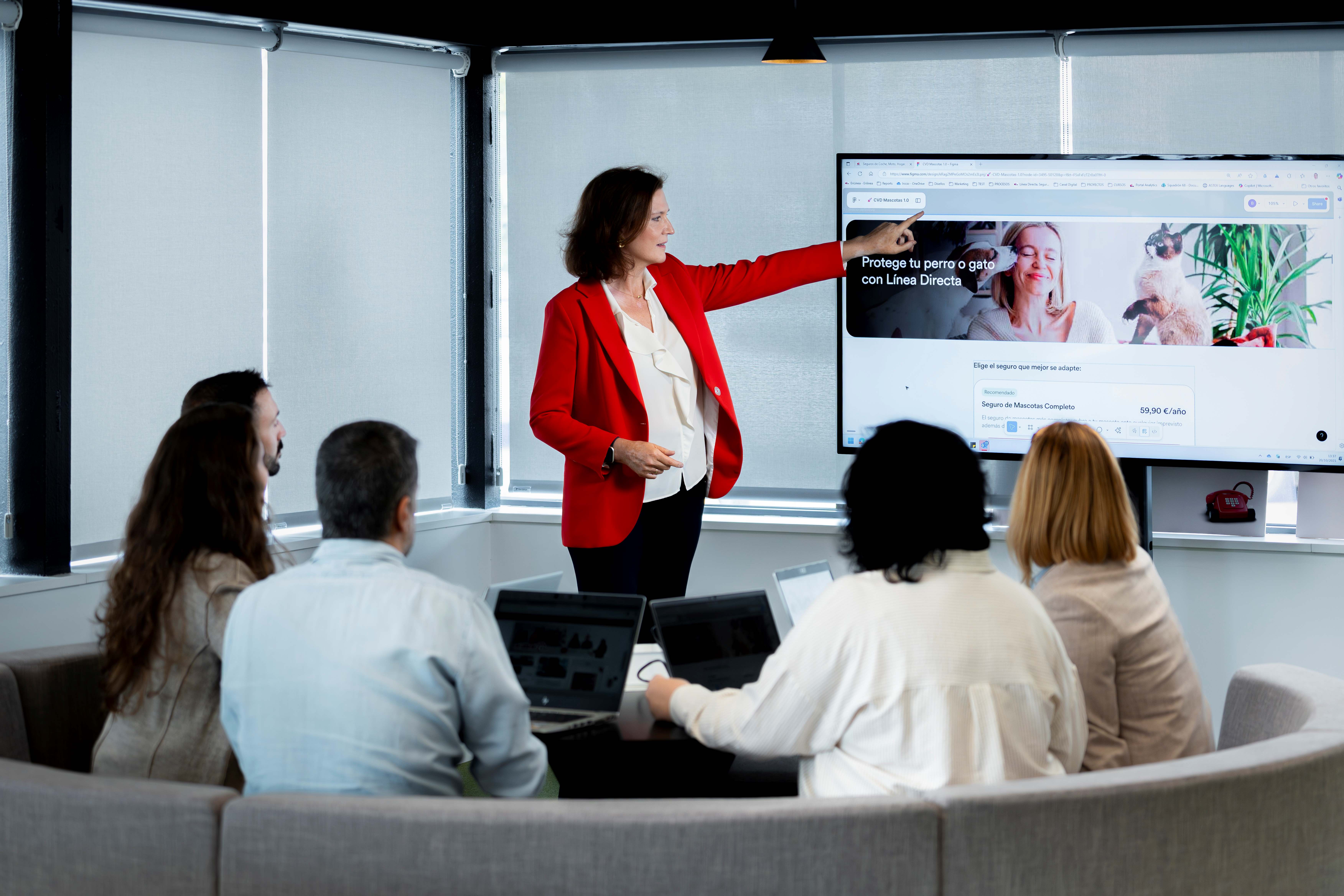 Persona realizando una presentación a su equipo